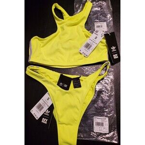 Adidas Ivy Park Swim Bikini Bottom & Crop Top Solar Yellow Size SMALL - NEW TAGS